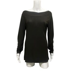 Simpli Dark Brown Stretchy Basic Top Size 8
